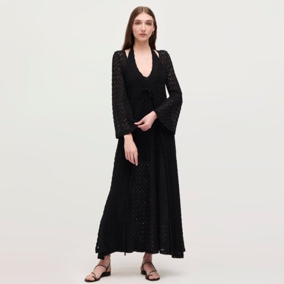 Hill House Home Lou Lou Duster in Black Raschel Knit Size Medium - Picture 1 of 4